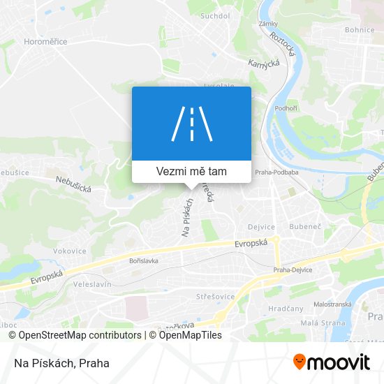 Na Pískách mapa