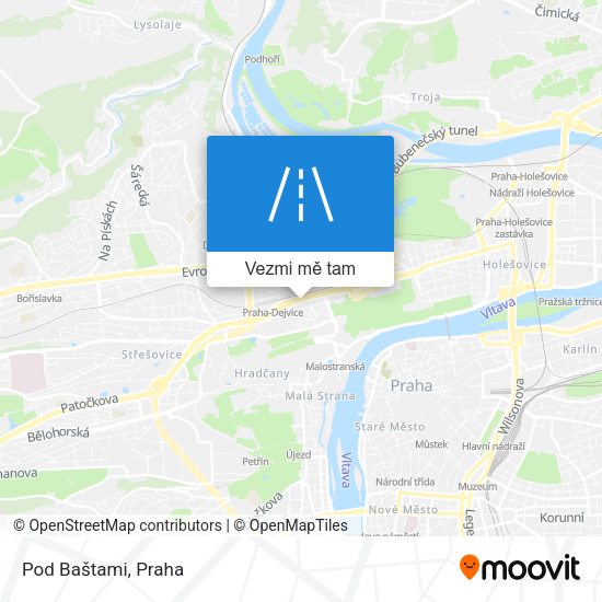 Pod Baštami mapa
