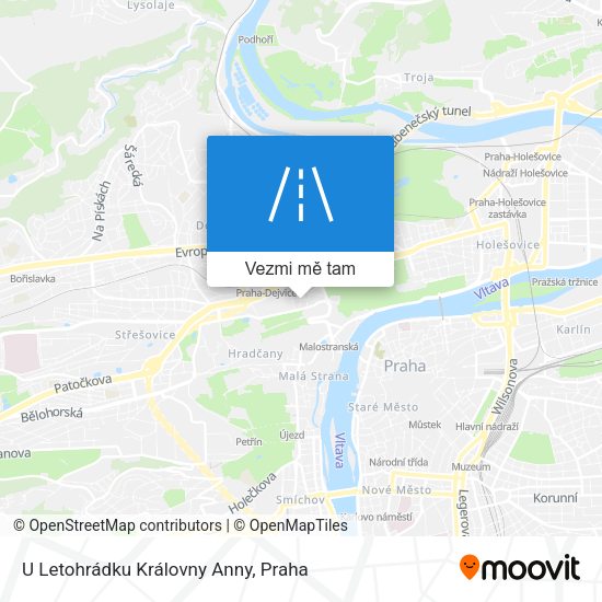 U Letohrádku Královny Anny mapa