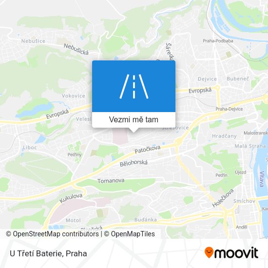 U Třetí Baterie mapa