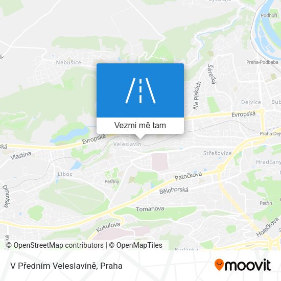 V Předním Veleslavíně mapa