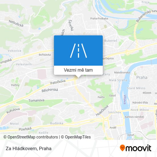 Za Hládkovem mapa