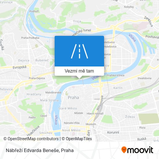 Nábřeží Edvarda Beneše mapa