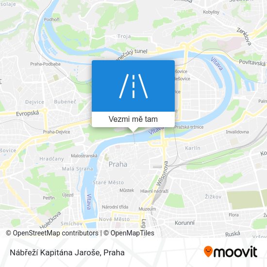 Nábřeží Kapitána Jaroše mapa