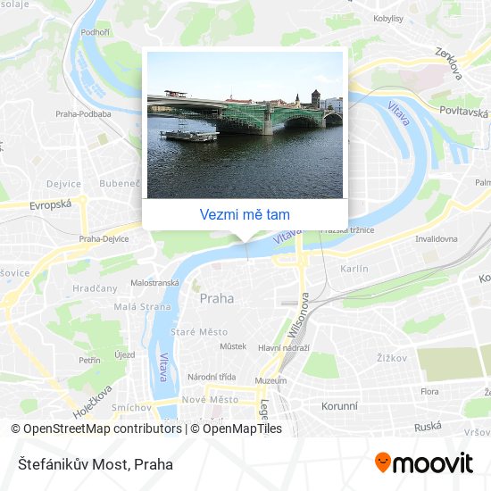 Štefánikův Most mapa