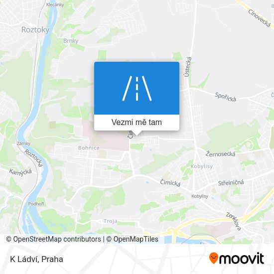 K Ládví mapa