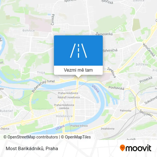 Most Barikádníků mapa