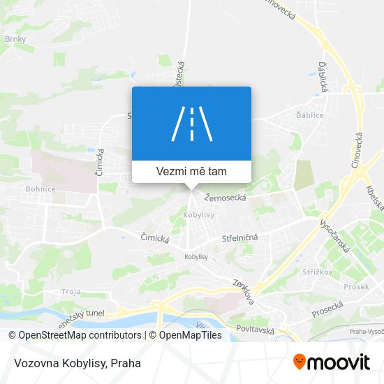 Vozovna Kobylisy mapa
