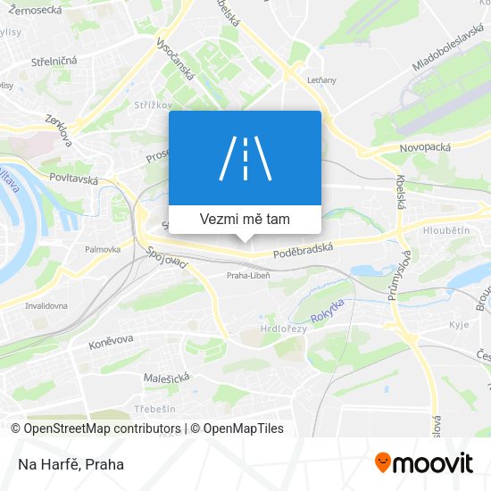 Na Harfě mapa
