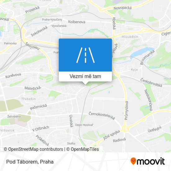 Pod Táborem mapa