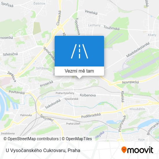 U Vysočanského Cukrovaru mapa