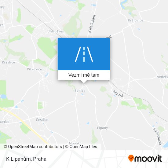 K Lipanům mapa