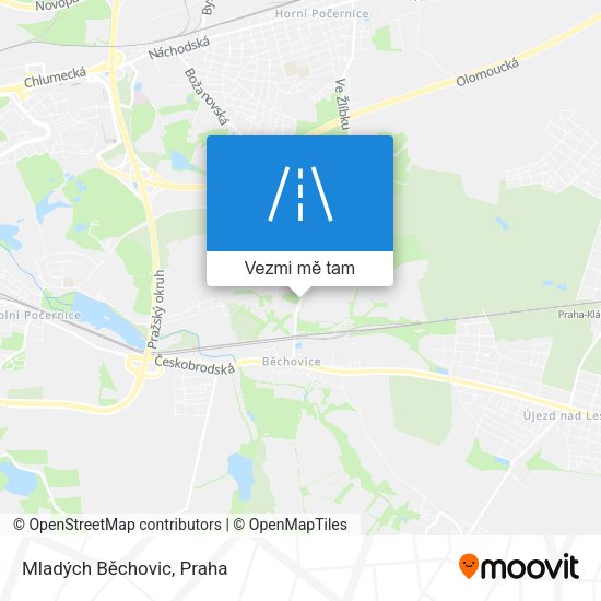 Mladých Běchovic mapa