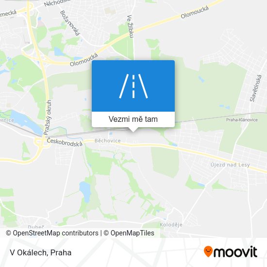 V Okálech mapa