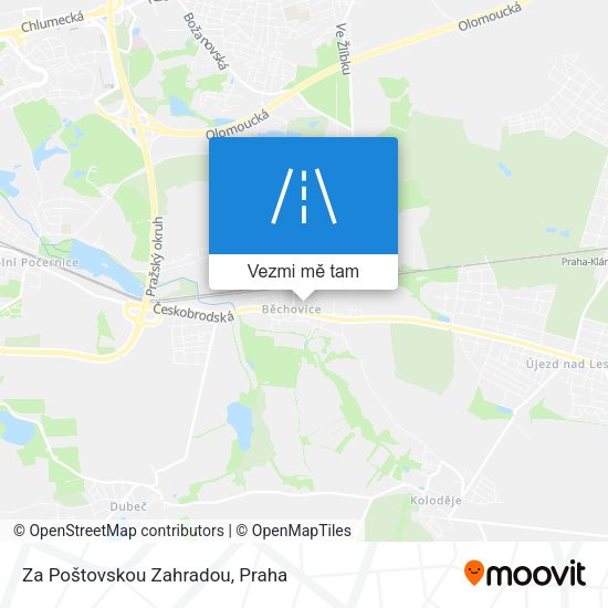 Za Poštovskou Zahradou mapa