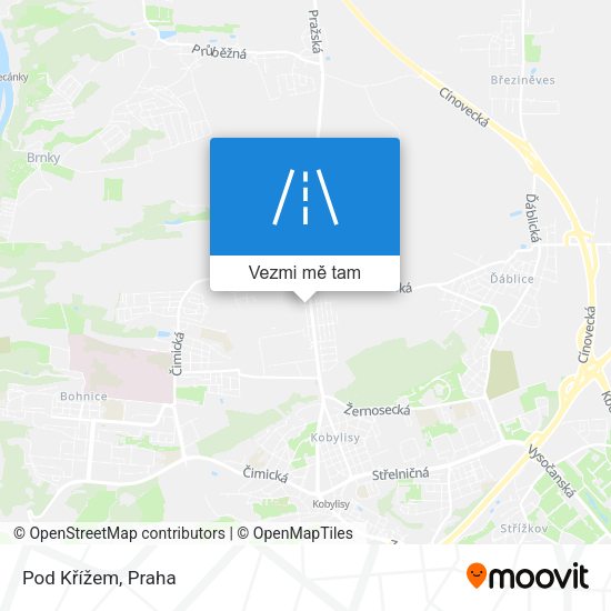 Pod Křížem mapa