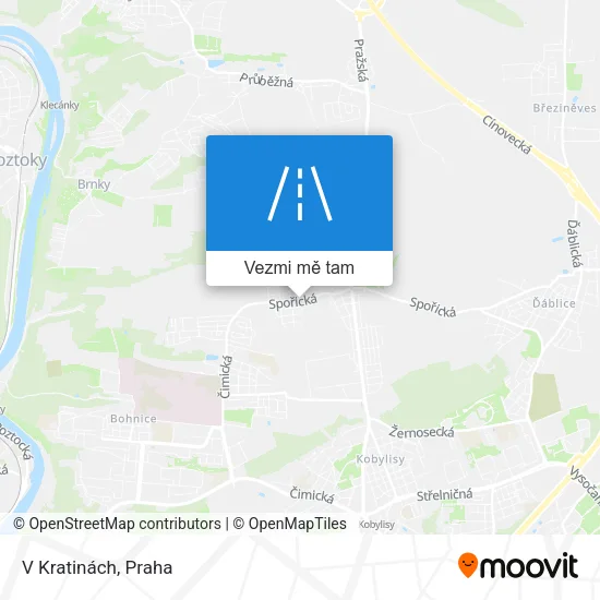 V Kratinách mapa