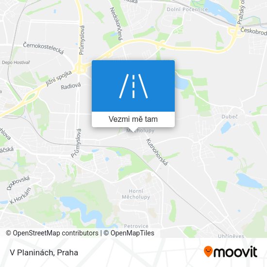 V Planinách mapa