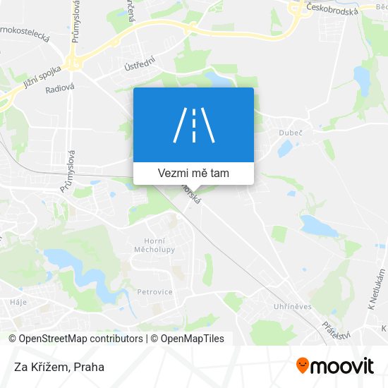 Za Křížem mapa