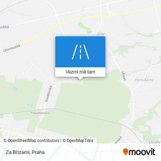Za Břízami mapa