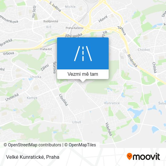 Velké Kunratické mapa