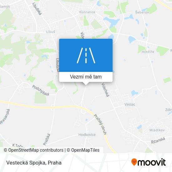 Vestecká Spojka mapa