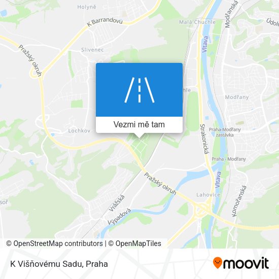 K Višňovému Sadu mapa