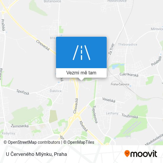 U Červeného Mlýnku mapa