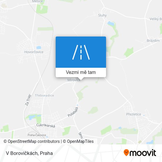 V Borovičkách mapa