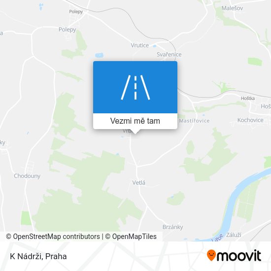K Nádrži mapa