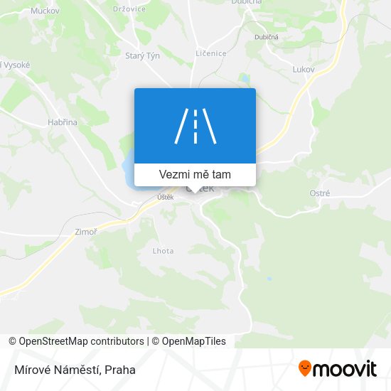 Mírové Náměstí mapa