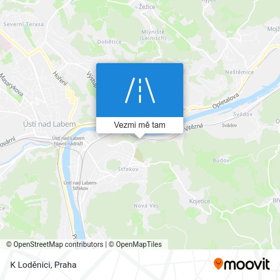 K Loděnici mapa