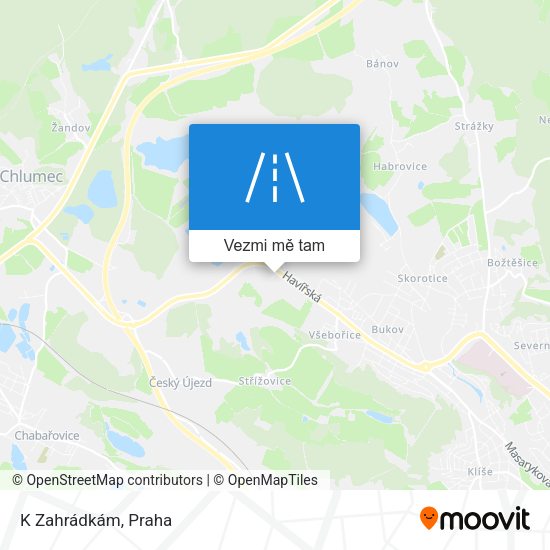 K Zahrádkám mapa