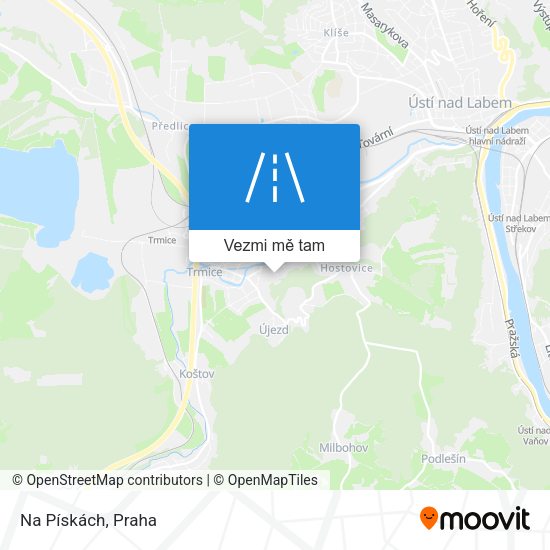 Na Pískách mapa