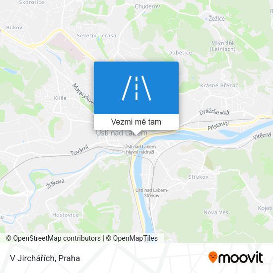 V Jirchářích mapa