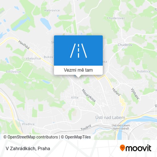 V Zahrádkách mapa