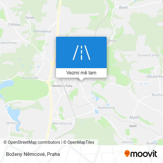 Boženy Němcové mapa