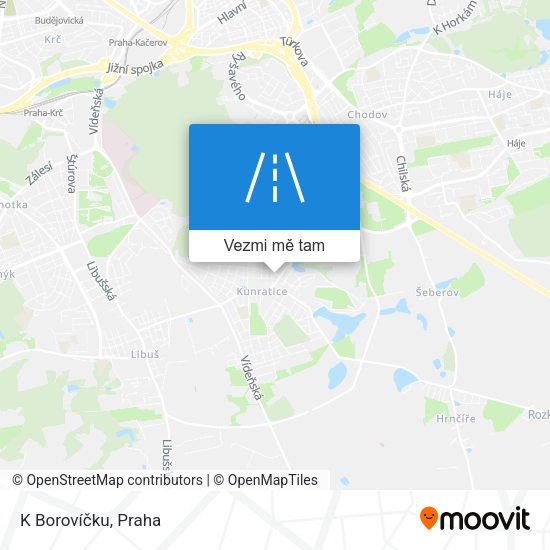 K Borovíčku mapa