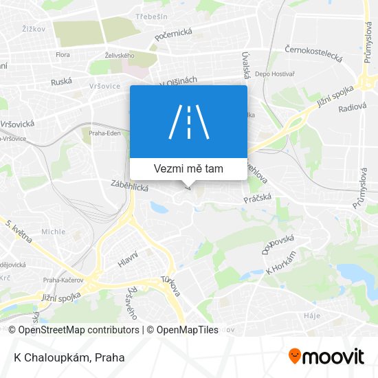 K Chaloupkám mapa