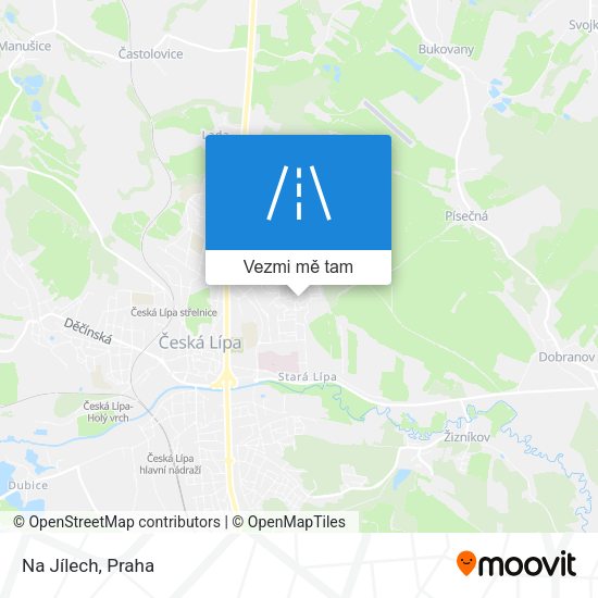 Na Jílech mapa