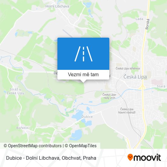 Dubice - Dolní Libchava, Obchvat mapa