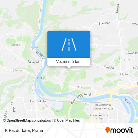 K Pazderkám mapa