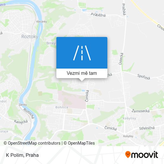 K Polím mapa