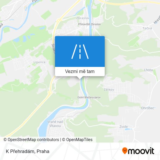 K Přehradám mapa