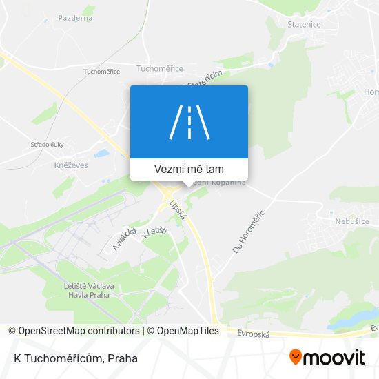 K Tuchoměřicům mapa
