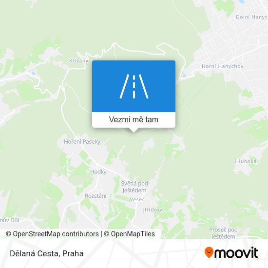 Dělaná Cesta mapa