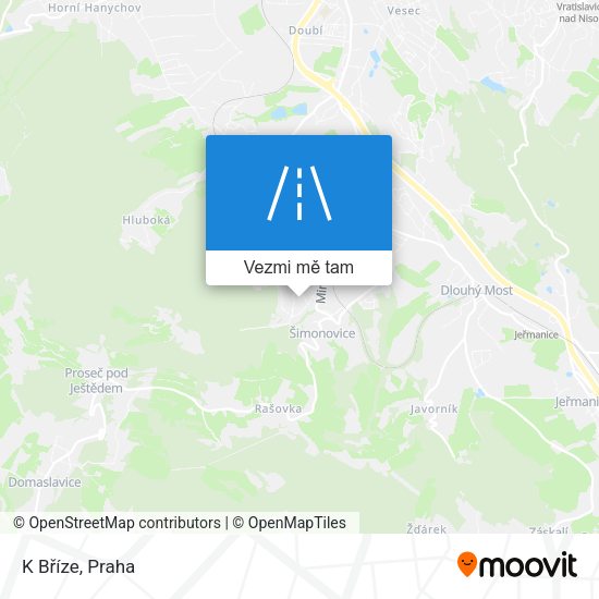 K Bříze mapa