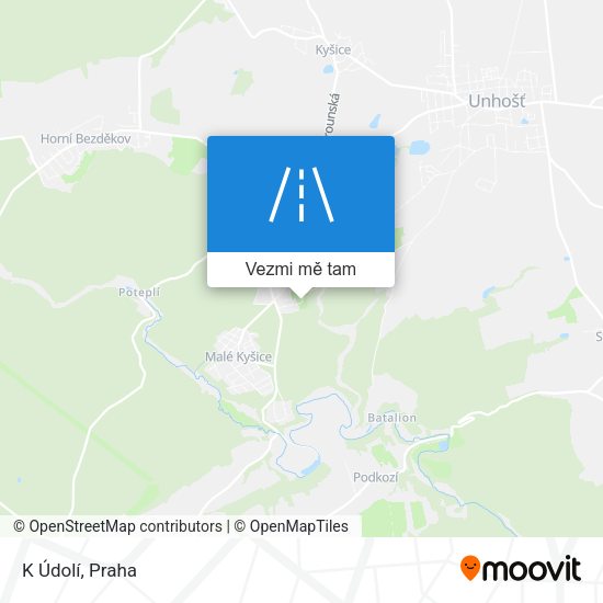 K Údolí mapa