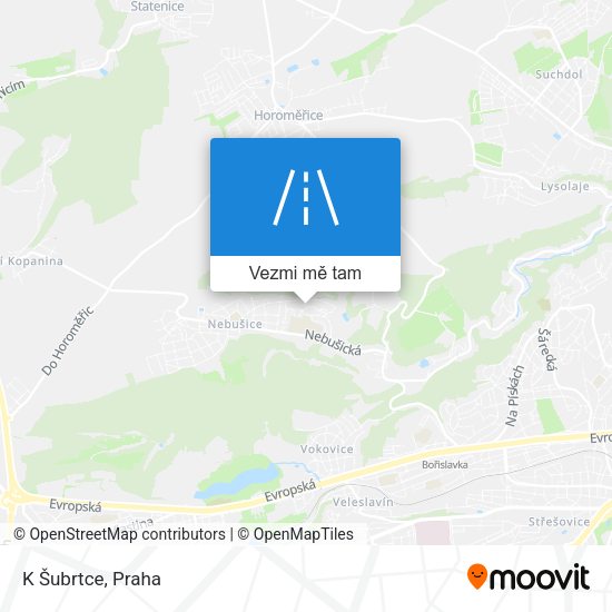 K Šubrtce mapa
