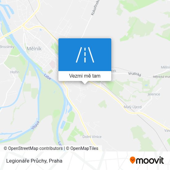 Legionáře Průchy mapa